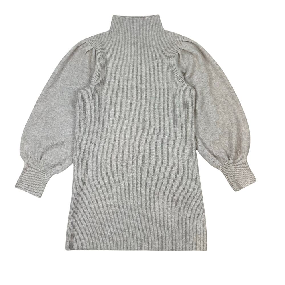 Madewell Women's Wool-Blend Turtleneck Midi Dress Heather Stone Gray Large L